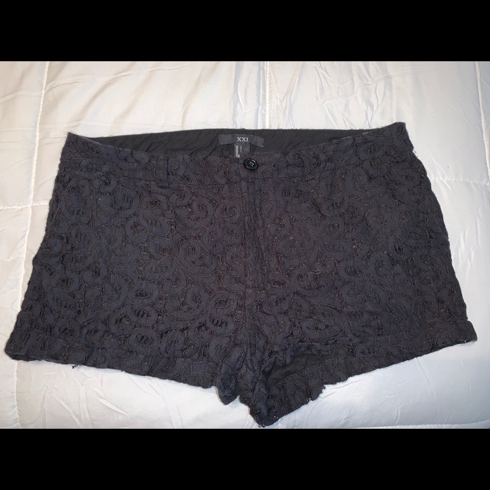 Black lace shorts